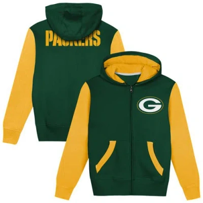 Outerstuff Kids' Toddler  Green/gold Green Bay Packers Stadium Colorblock Full-zip Hoodie