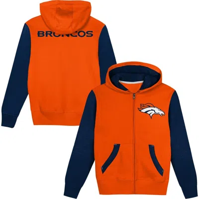 Outerstuff Kids' Toddler  Orange/college Navy Denver Broncos Stadium Colorblock Full-zip Hoodie