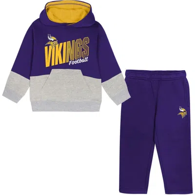 Outerstuff Toddler  Purple Minnesota Vikings Lineman Fleece Hoodie & Pants Set In Animal Print