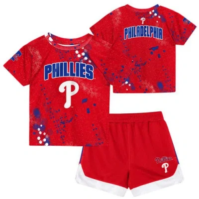 Outerstuff Kids' Toddler  Red Philadelphia Phillies Pinch Hitter T-shirt & Shorts Set