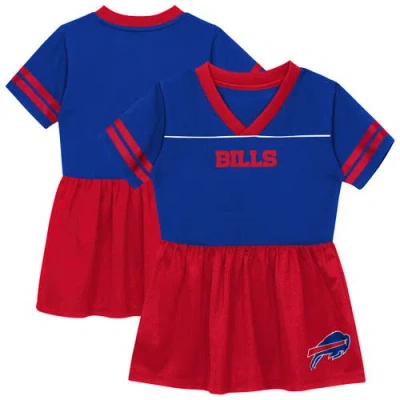 Outerstuff Babies' Toddler  Royal Buffalo Bills Stadium Lights V-neck Fashion Football Jersey Dress In Multi