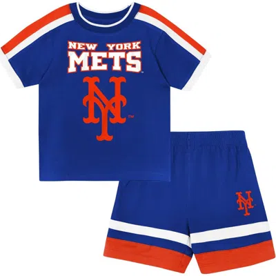 Outerstuff Kids' Toddler  Royal New York Mets Ground Ball T-shirt & Shorts Set In Blue