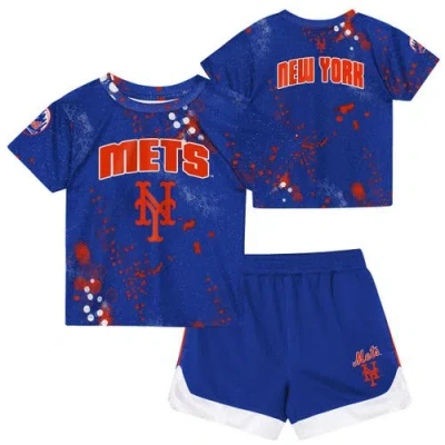 Outerstuff Kids' Toddler  Royal New York Mets Pinch Hitter T-shirt & Shorts Set In Blue