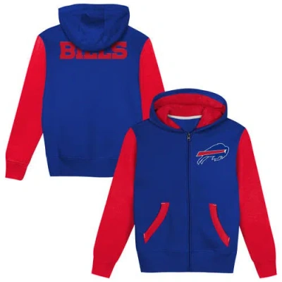Outerstuff Kids' Toddler  Royal/red Buffalo Bills Stadium Colorblock Full-zip Hoodie In Blue
