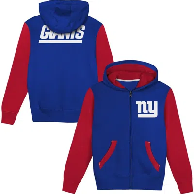 Outerstuff Kids' Toddler  Royal/red New York Giants Stadium Colorblock Full-zip Hoodie In Blue