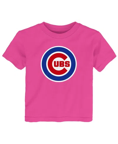 Outerstuff Babies' Toddler Pink Chicago Cubs Primary Logo T-shirt