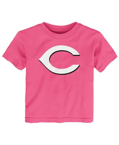Outerstuff Babies' Toddler Pink Cincinnati Reds Primary Logo T-shirt