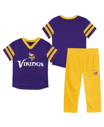 Outerstuff Babies' Toddler Purple/gold Minnesota Vikings Red Zone Jersey & Top Pants Set In Multi
