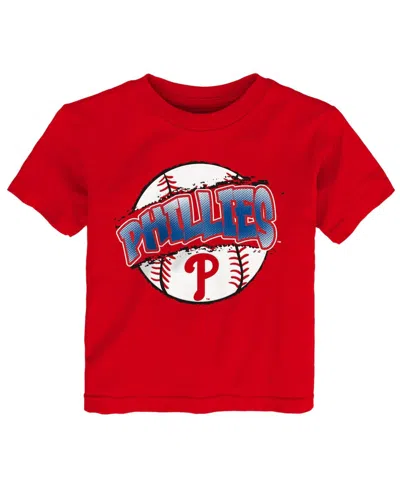 Outerstuff Babies' Toddler Red Philadelphia Phillies Split Ball T-shirt