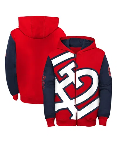 Outerstuff Babies' Toddler Red St. Louis Cardinals Postcard Full-zip Hoodie In Red,navy