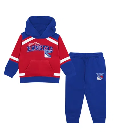 Outerstuff Babies' Toddler Red/blue New York Rangers Ice Explorer Hoodie & Pants Set In Multi