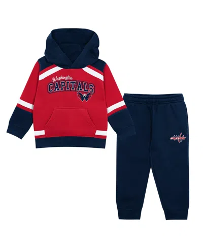 Outerstuff Babies' Toddler Red/navy Washington Capitals Ice Explorer Hoodie & Pants Set In Multi