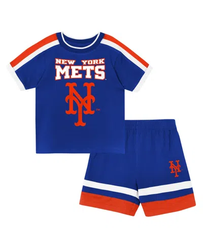 Outerstuff Babies' Toddler Royal New York Mets Ground Ball T-shirt And Shorts Set In Blue