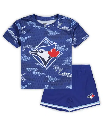 Outerstuff Babies' Toddler Royal Toronto Blue Jays Field Ball T-shirt Shorts Set