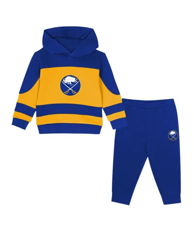 Outerstuff Babies' Toddler Royal/gold 2-piece Buffalo Sabres Puck Hero Fleece Hoodie And Sweatpants Set In Multi