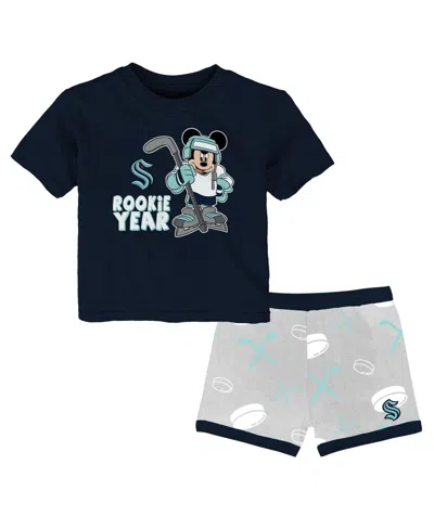 Outerstuff Babies' Toddler Seattle Kraken Disney Rookie Year T-shirt Shorts Set In Black