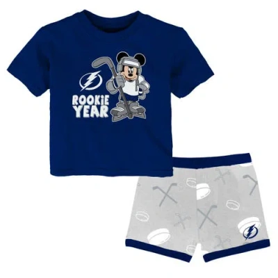 Outerstuff Kids'  Toddler Tampa Bay Lightning Disney Rookie Year T-shirt & Shorts Set In Blue