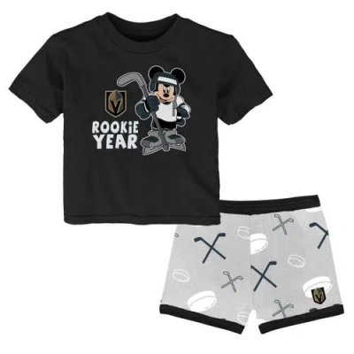 Outerstuff Kids'  Toddler Vegas Golden Knights Disney Rookie Year T-shirt & Shorts Set In Black