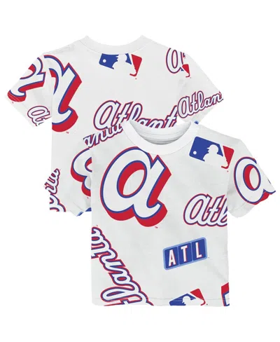 Outerstuff Babies' Toddler White Atlanta Braves 2026 City Connect Game Day T-shirt In Animal Print