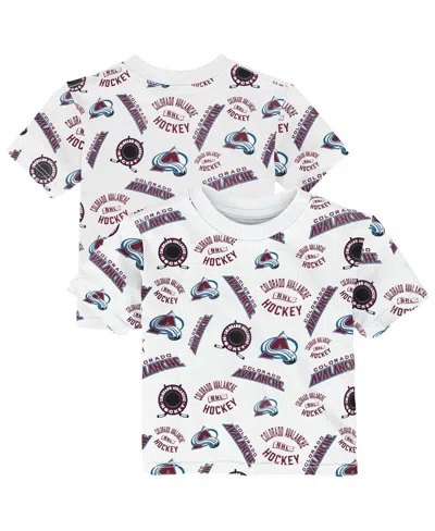 Outerstuff Babies' Toddler White Colorado Avalanche Run Down All-over-print T-shirt