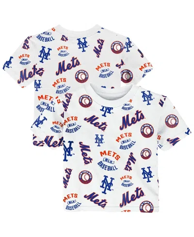 Outerstuff Babies' Toddler White New York Mets Run Down T-shirt In Multi
