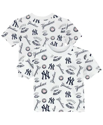 Outerstuff Babies' Toddler White New York Yankees Run Down T-shirt