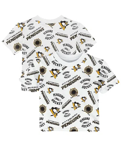 Outerstuff Babies' Toddler White Pittsburgh Penguins Run Down All-over-print T-shirt