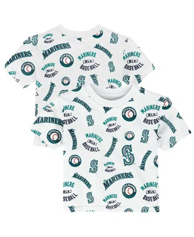 Outerstuff Babies' Toddler White Seattle Mariners Run Down T-shirt In Green