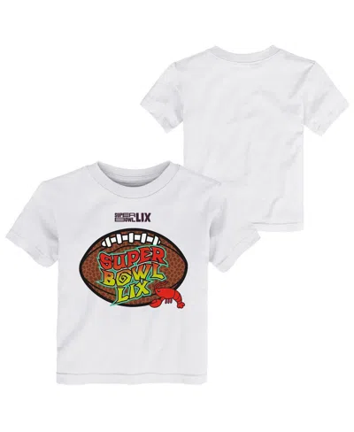 Outerstuff Babies' Toddler White Super Bowl Lix Crawfish Bowl T-shirt