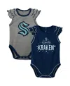 Outerstuff Newborn Navy/gray Seattle Kraken Shining All-star Two-piece Bodysuit Set In Navy,gray