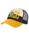 Outerstuff White/gold Pittsburgh Steelers Modern Fan Trucker Adjustable Hat In Multi