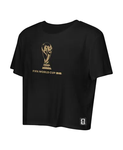 Outerstuff Women's Black Fifa World Cup 2026 Cropped World Trophy T-shirt