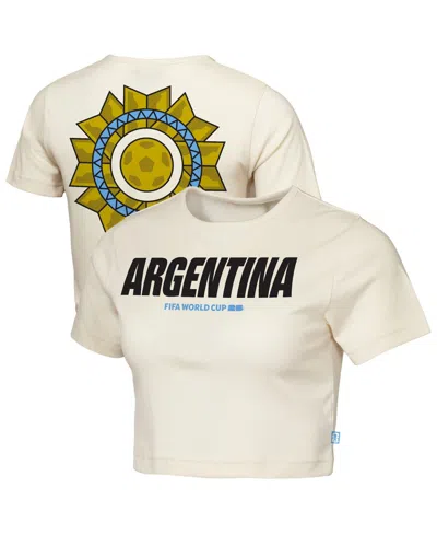 Outerstuff Women's Natural Argentina Fifa World Cup 2026 Elote Squad Cropped T-shirt In Neutral