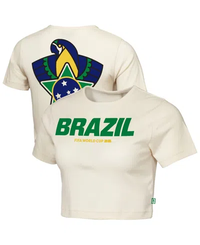 Outerstuff Women's Natural Brazil Fifa World Cup 2026 Elote Squad Cropped T-shirt In Neutral