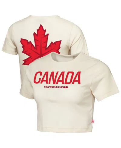 Outerstuff Women's Natural Canada Fifa World Cup 2026 Elote Squad Cropped T-shirt In Neutral