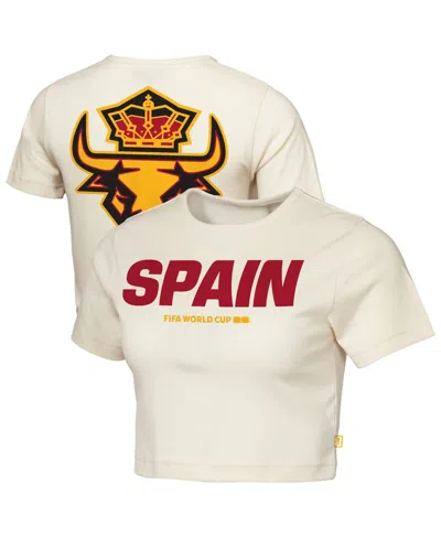 Outerstuff Women's Natural Spain Fifa World Cup 2026 Elote Squad Cropped T-shirt In Neutral