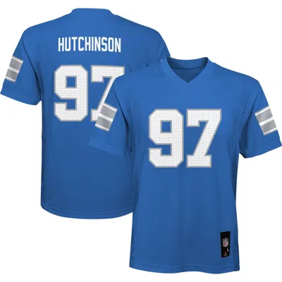 Outerstuff Kids'  Youth Aidan Hutchinson Blue Detroit Lions Replica Player Jersey