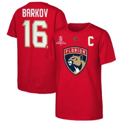 Outerstuff Kids'  Youth Aleksander Barkov Red Florida Panthers 2025 Stanley Cup Champions Name & Number T-s