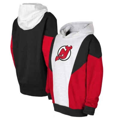 Outerstuff Kids' Youth Ash/black New Jersey Devils Champion League Fleece Pullover Hoodie