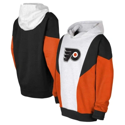 Outerstuff Kids' Big Boys Ash, Black Philadelphia Flyers Champion League Fleece Pullover Hoodie In Ash,black