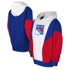 OUTERSTUFF YOUTH ASH/BLUE NEW YORK RANGERS CHAMPION LEAGUE FLEECE PULLOVER HOODIE