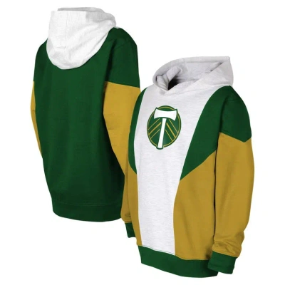 Outerstuff Kids' Youth Ash/green Portland Timbers Champion League Fleece Pullover Hoodie