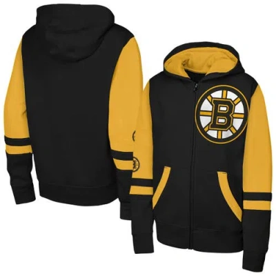 Outerstuff Kids'  Youth Black Boston Bruins Face Off Full-zip Hoodie