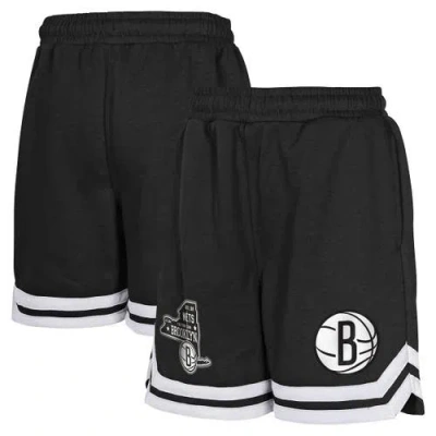Outerstuff Kids'  Youth Black Brooklyn Nets Teardrop Fleece Shorts