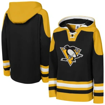 Outerstuff Kids'  Youth Black Pittsburgh Penguins Ageless Must Have Home V-neck Pullover Hoodie