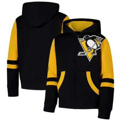 Outerstuff Kids'  Youth Black Pittsburgh Penguins Face Off Full-zip Hoodie