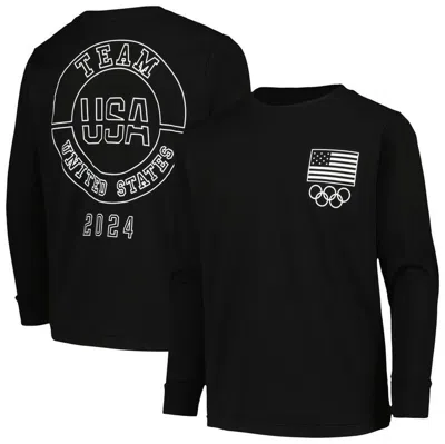 Outerstuff Kids' Youth Black Team Usa 2024 Flag & Rings Long Sleeve T-shirt