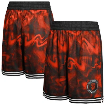 Outerstuff Kids'  Youth Black/orange San Francisco Giants Outfielder Shorts