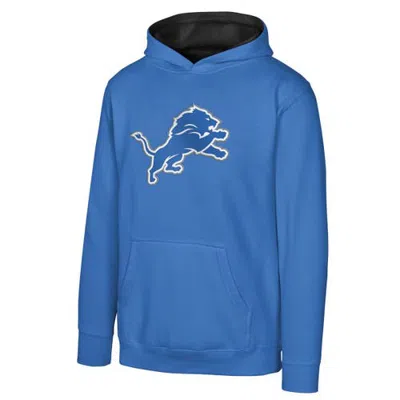 Outerstuff Kids'  Youth Blue Detroit Lions Prime Pullover Hoodie
