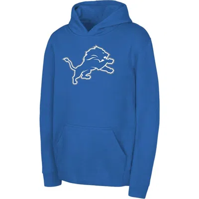Outerstuff Kids'  Youth Blue Detroit Lions Team Logo Pullover Hoodie